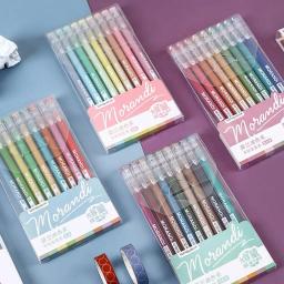 Morandi Cor Gel Canetas Set, Caneta de escrita para DIY Scrapbook Estudantes, Material Escolar Papelaria, Canetas bonitos, 0.5mm, 9Pcs por Caixa - Image 1