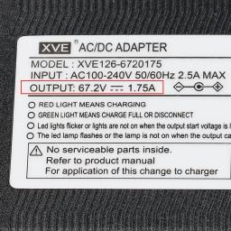 Bateria Li-Ion Carregador Padrão para Scooter Elétrico, Canhão XLR Original, AC, DC, 60V, 67.2V, 1.75A, AC, DC, INOKIM, OXO, OX, Scooter Elétrico, UE, EUA, Reino Unido - Image 4