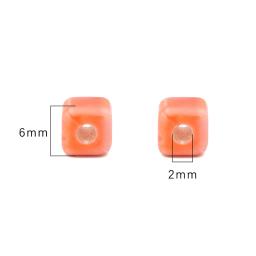 10 pcs moda cores 6mm quadrado contas cubo de cerâmica contas diy 2mm buraco contas feitas à mão porcelana contas para fazer jóias - Image 6