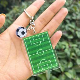 Campo de beisebol acrílico Keychain, dupla face, Mini 3D, esportes chaveiro, saco pingente, carro chaveiro, lembrança presente, novo - Image 3