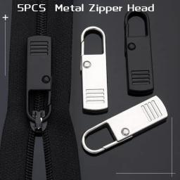 Universal Destacável Metal Zipper Head, Zipper Puller, DIY Craft, Costura, Acessórios de roupas, Kits de reparação para Zipper Slider, 5pcs - Image 2