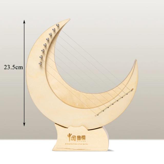 Hluru Lyre: Mini Instrumento de Cordas para Iniciantes em Madeira, 8 Cordas, Estilo Lira Lua, Dedo Harpa G