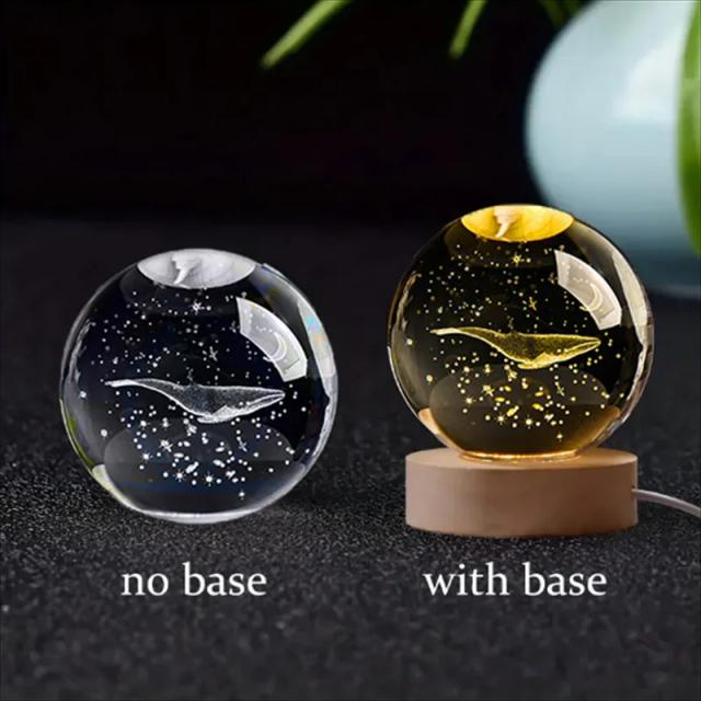 Bola de Cristal 3D do Sistema Solar com Luz Noturna: Lindo Globo Astronômico para Decoração de Casa e Presente de Aniversário