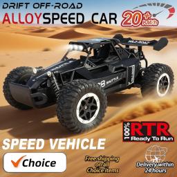 Novos carros RC 20 km/h de alta velocidade 2WD off-road com controle remoto e farol LED 2,4 GHz Monster Truck brinquedos RC para exterior presentes - Image 1