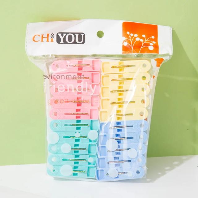 Prendedores de Roupa de Plástico Multiuso Alta Qualidade com Clips Antiderrapantes para Secagem - Pacote com 20 Peças