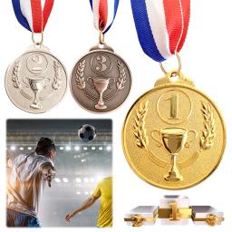 Prêmio medalha com fita cinta para esportes ao ar livre, vencedor de recompensa e competição de futebol, ouro prata bronze, 1-30PCs - Image 2