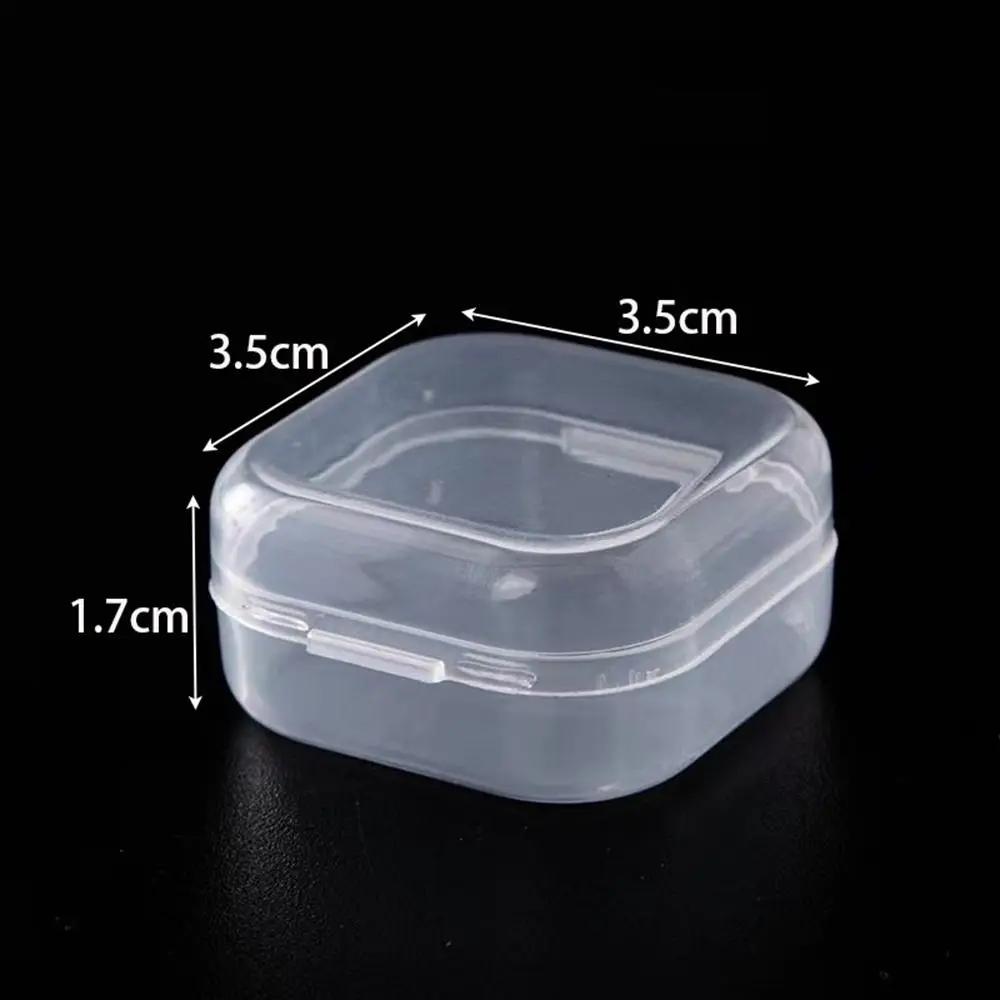 Caixa de armazenamento plástica quadrada para jóias, estojo organizador, contêiner para ferramentas elétricas, itens pequenos, diversos, grânulos, transparente - Image 1