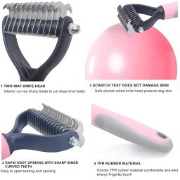 Novo pente de remoção do cabelo para cães gato detangler pele aparamento dematting escova grooming ferramenta para matted longo cabelo encaracolado animal estimação - Image 3