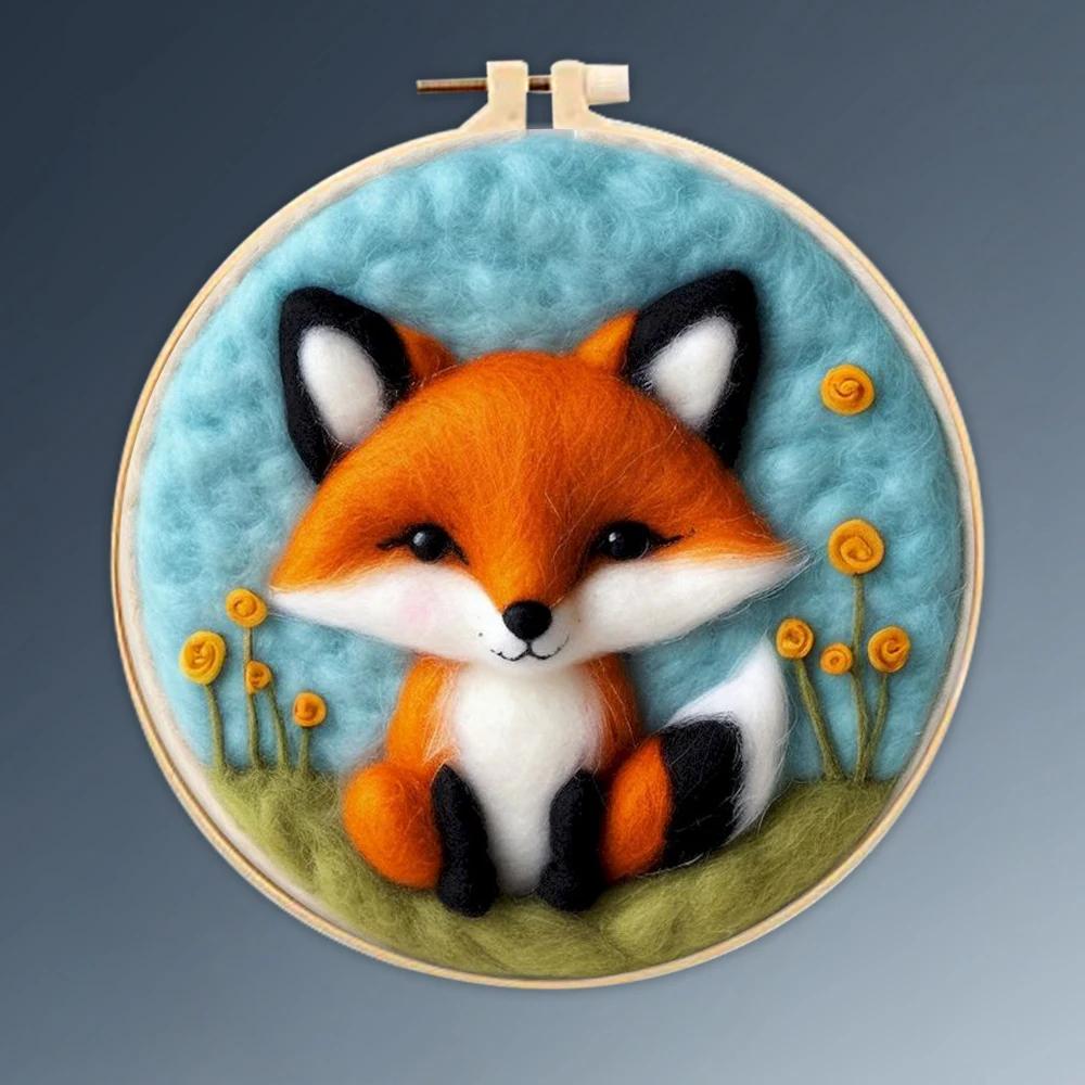 Kits De Pintura De Lã PhotoCustom Frame, Bordados DIY, Pintura De Agulha Artesanal, Coruja Animal Felting Decoração, 20x20cm, Novo - Image 1