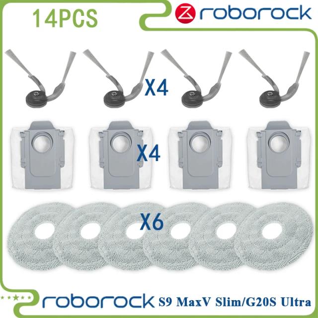 Roborock S9 MaxV Slim/G20S Ultra Peças de Reposição: Escova Principal, Filtro e Mop