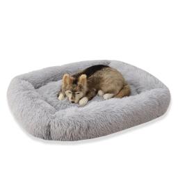 Cama de dormir de pelúcia fofa para pet, camas quadradas, almofada fofa, pequeno, médio, grande, gato, acessórios para cães, inverno - Image 1