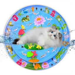 Tapete de resfriamento portátil para Pet, Esteira de resfriamento, Water Play Mat, Brinquedos interativos de verão para gatos, Tapete de estimação - Image 4