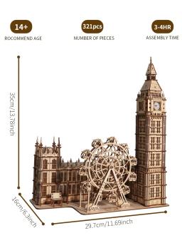 3d quebra-cabeça de madeira big ben modelo kits relógio de mesa diy blocos de construção presente criativo decoração para casa para a família presente de natal exclusivo - Image 2