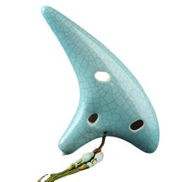 Flauta Tripla Zelda Ocarina De Madeira, Barriton Tube Instruments, Trave Profissional Musical, 12 Buracos - Image 1
