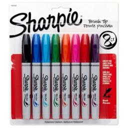 Kit 8 Caneta Marcador Permanente Brush Pen Coloridos Sharpie - Image 2
