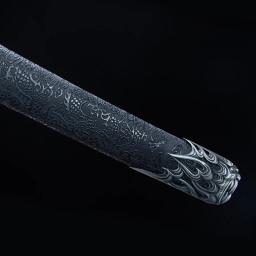 Espada chinesa kongfu feita à mão, aço de alto manganês com lâmina de cor azul, tamanho real, treinamento pronto, chama de prata, catana - Image 6