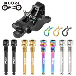 Muqzi 2 peças de parafusos de titânio, pinça de freios a disco de bicicleta, parafusos de montagem leves, parafusos de pastilha de freio a disco de estrada mtb com clipe de fixação - Image 1