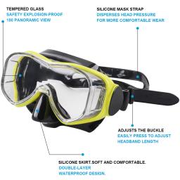 Equipamento de mergulho para adultos, máscara de snorkel, máscara anti-nevoeiro, vista panorâmica - Image 5