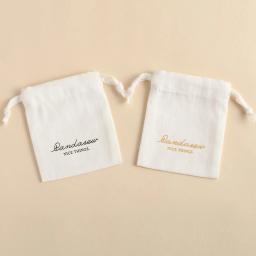 Sacos De Presente De Lona Reutilizável, Bolsa De Cordão, Logotipo De Impressão Personalizado, Embalagem De Jóias, Cosméticos, Sabão, Festa, Casamento, Armazenamento De Doces - Image 5