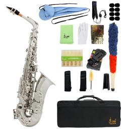 Saxofone Alto SLADE-Eb com Case, Saxofone Alto Eb, E Flat Brass Body, Carved White Shell, Case Strap, Luvas, Reeds Acessórios Set - Image 1