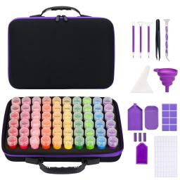 Pintura Diamante Recipientes De Armazenamento, Acessórios De Arte Diamante e Ferramentas Kit Box, Frascos à Prova De Choque, DIY, 60 Slots - Image 2