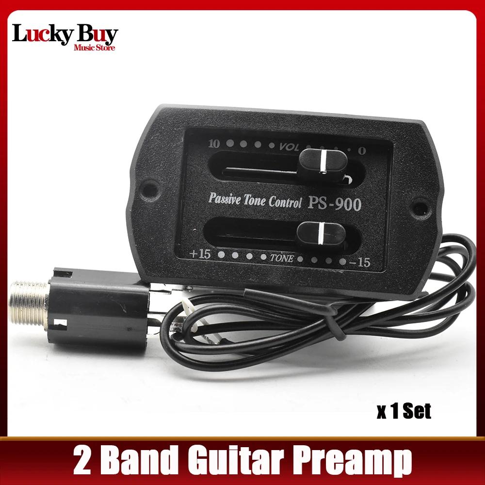 Captador passivo para guitarra acústica, equalizador de EQ, Volume e Tom Control com captador Piezo, 2 bandas, 1 conjunto - Image 1