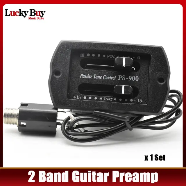 Captador Passivo para Guitarra Acústica com Equalizador de 2 Bandas, Controle de Volume e Tom, e Captador Piezo