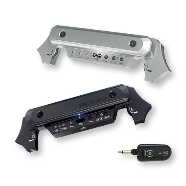 Duplo x2 Captador Sem Fio com Receptor para Guitarras Acústicas - Transmissão de Som a 50m, Ideal para Captação de 80-120mm