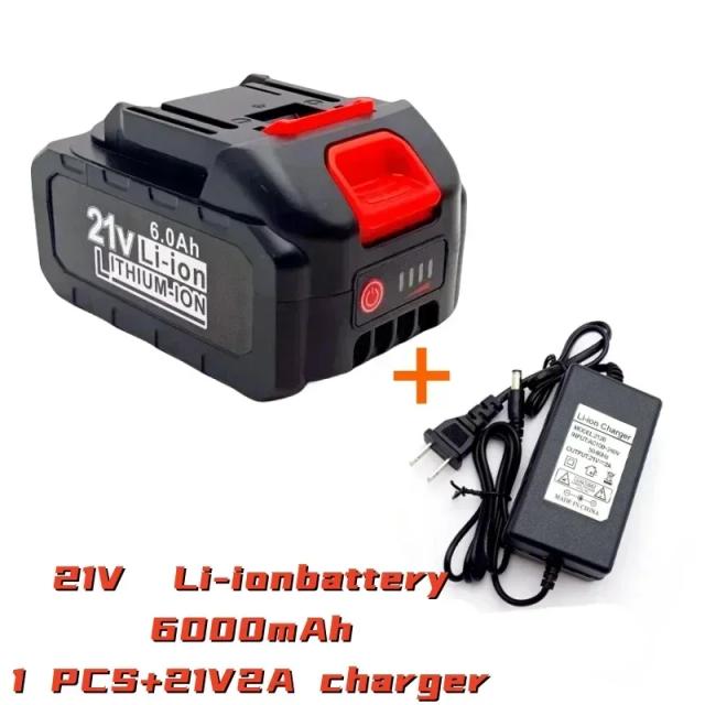 Bateria Recarregável de Íon de Lítio 21V com Capacidade de 3000mAh a 9000mAh e Carregamento Rápido