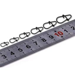 100 pçs/lote Matte preto Snap Barril De Pesca Giratória Segurança Snaps Ganchos Fishhook Pesca Tackle Box Acessório ferramenta iscas - Image 6