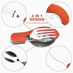 Conjunto utensílio de acampamento dobrável, faca multifuncional, garfo, combinação de colher, atividades ao ar livre, piquenique, viagens, esportes - Image 5