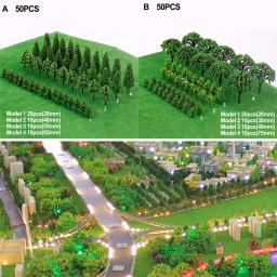 Modelo de Cenário em Miniatura de Plástico, DIY, Exterior, Paisagem, Ferrovia, Construção, Acessórios, Modelos de Mesa de Areia, 50pcs - Image 2