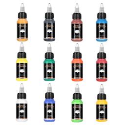 Conjunto de tinta acrílica à base de água, impermeável, pronto para aerógrafo para modelos sapatos, madeira, tecido, couro, garrafas de 30ml, 12 cores - Image 2