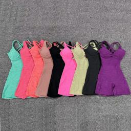 Conjunto de Yoga com Almofada de Nylon para Mulher, Macacão One Piece, Exercício de Ginásio, Sutiã Esportivo, Calções Fitness, Sportwear, Fato Ativo, Novo - Image 6