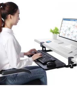 WM-30 Suporte de Teclado e Mouse, Suporte de Mesa, Suporte com Trilho Deslizante, Dobre, Debaixo da Mesa, 25kg, Metal, Madeira - Image 3