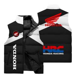 2025 outono e inverno harajuku moda colete honda logotipo 3d impressão sem mangas colete à prova de frio quente novos coletes masculinos de grandes dimensões - Image 2