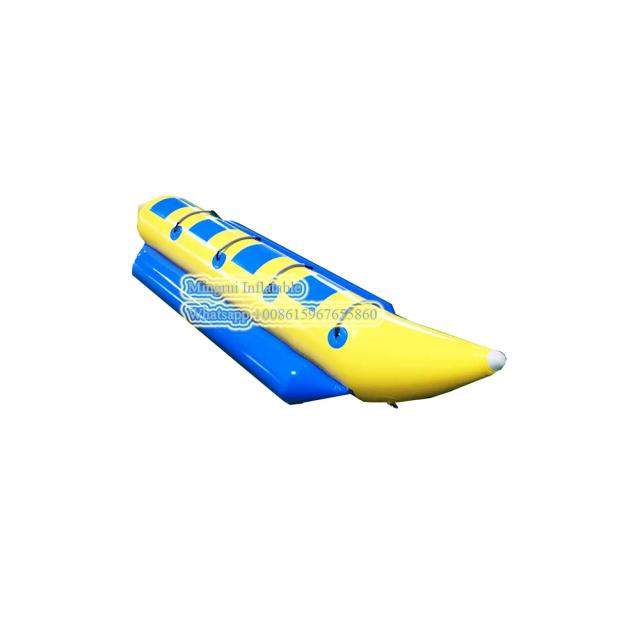 Barco Inflável Amarelo em Formato de Banana para Jogos Aquáticos e Diversão no Verão