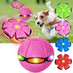 2023 Novo Pet Dog Toy Magic Flying Saucer Bola durável de borracha macia Interactive Jogando Bola Esporte ao ar livre Dog Training Equipment - Image 1