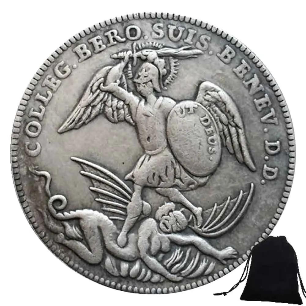 Suíça Cavaleiro Moeda de Bolso Comemorativa mais Bolsa de Presente, Fun Couple Art Coin, Implantação Boate, Boa Sorte, Luxo, 1720 - Image 1