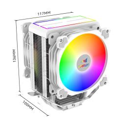 Resfriador de CPU branco GMRGB com 6 tubos de calor para suporte a 1700/1200/115x/AM4/2011/X79/X99 Eficiente ventilador PWM ARGB de 4 pinos com radiador ventilador - Image 6