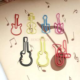 Metal colorido Marcador Clipe de Papel, Guitarra e Violino, Trombone Shaped, Bill Música, 10pcs - Image 4