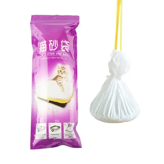 Saco Compostável Leve para Caixa de Areia de Gato com Fechamento Automático e Durabilidade Superior
