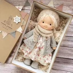 Bonito algodão macio brinquedos de pelúcia waldorf artesanal recheado embalagem bonecas melhor boneca de pelúcia fabricchanging caixa crianças presentes aniversário - Image 4