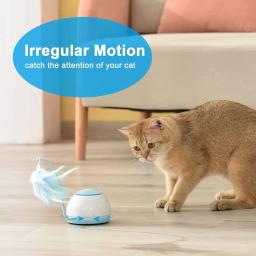 Novo brinquedo de gato elétrico carregamento usb 360 rotação quebra-cabeça interativo inteligente animal estimação gato provocando pena gato suprimentos arranhador para gato juguete gato brinquedos para gatos - Image 4