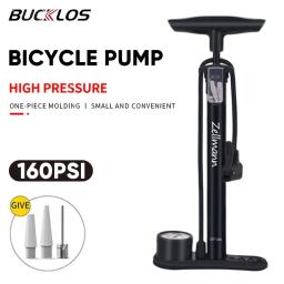 BUCKLOS-Bomba de ar de bicicleta com manômetro, Schrader Presta Valve Adapter, Piso mão, alta pressão, 160PSI - Image 1