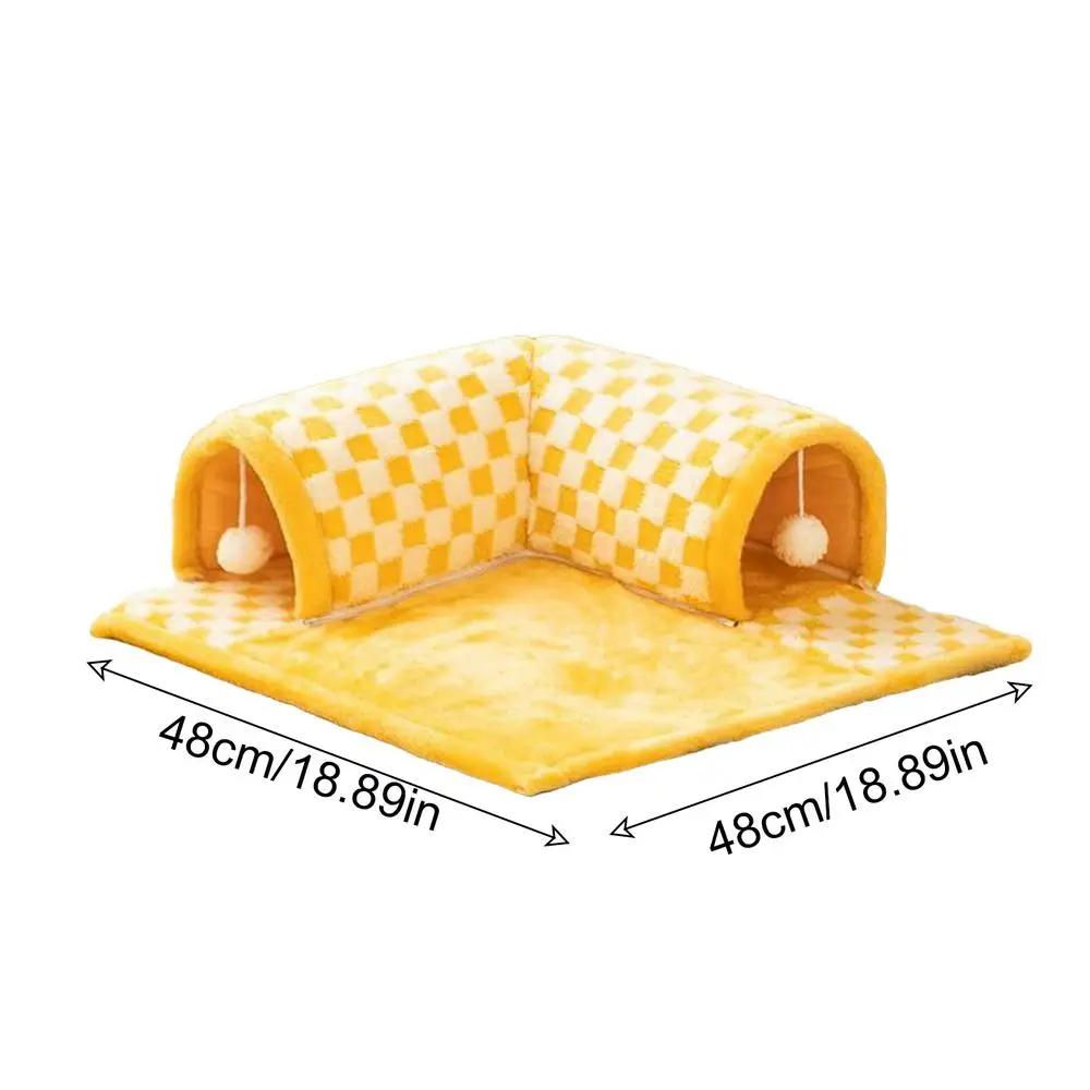 Túnel extensível para gatos, 2 em 1, cama entediada, brinquedo interativo, material de estimação, acessórios - Image 1