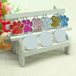 Tags personalizadas do cão gravado gato filhote de cachorro animal de estimação id nome colar tag pingente acessórios para animais de estimação osso/pata glitter - Image 5
