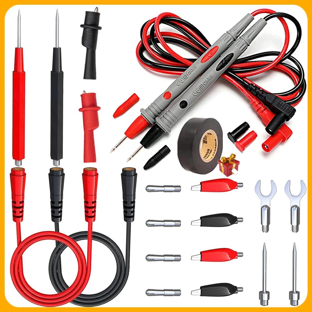 Multímetro Test Leads Kit, 21 em 1, Conjunto de Fio de Teste, Grampos Jacaré, Sondas, Plugues, Substituição - Image 1