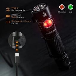 (Código: SC31T08, economize 8 $) Soffirn SC31T 2000LM Lanterna tática USB C recarregável LED Tocha 18650 Lanterna com interruptor traseiro - Image 6
