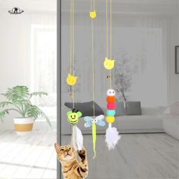 Brinquedos para gatos de estimação, elasticidade retrátil, tipo porta suspensa, brinquedo interativo para gatinho, mouse, catnip, corda de arranhões, brinquedo, suprimentos para animais de estimação, presente - Image 4